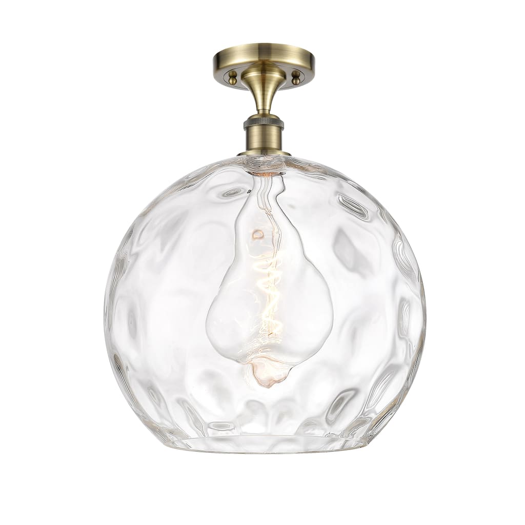 Innovations Lighting Athens Water Glass - 1 Light 14" Semi-Flush Mount