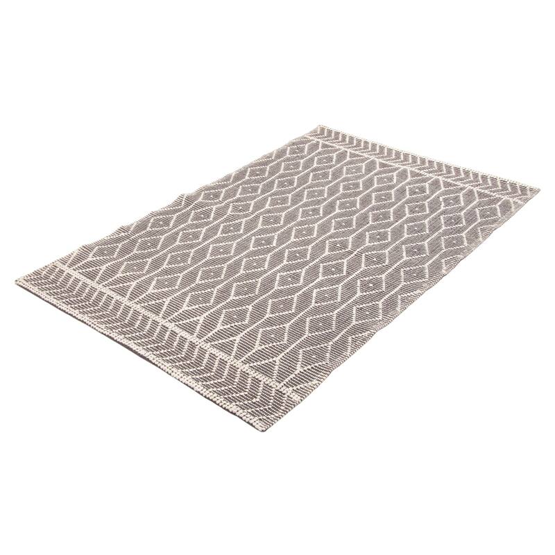 ECARPETGALLERY Braid weave Sienna Dark Grey Wool Rug - 4'11 x 8'0