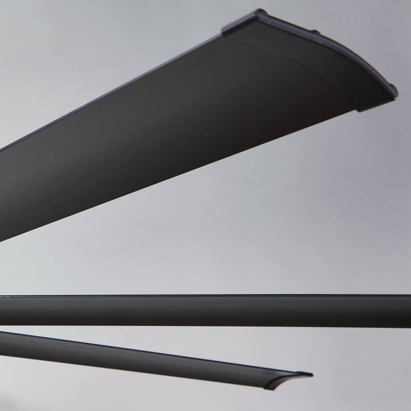 75-inch Black 8-Blade Aluminum Ceiling Fan with Remote and Light - 75 in