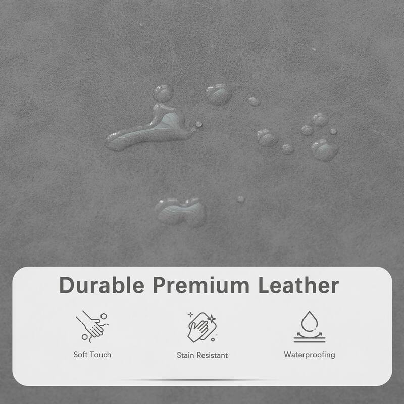 50.3" x 17.50" x 18" Upholstered Rectangular Storage Ottoman-Faux Leather