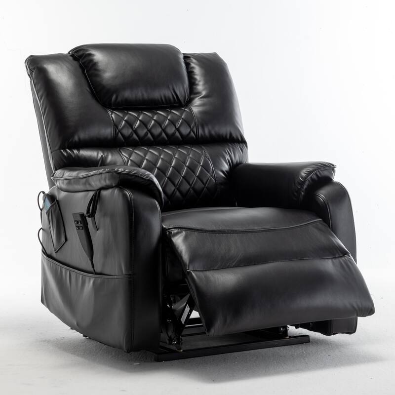 Oversized Electric Lift Recliner with OKIN Motor, Infinite Recline to 180°, Extra-Wide Seat, and Convenient Side Storage
