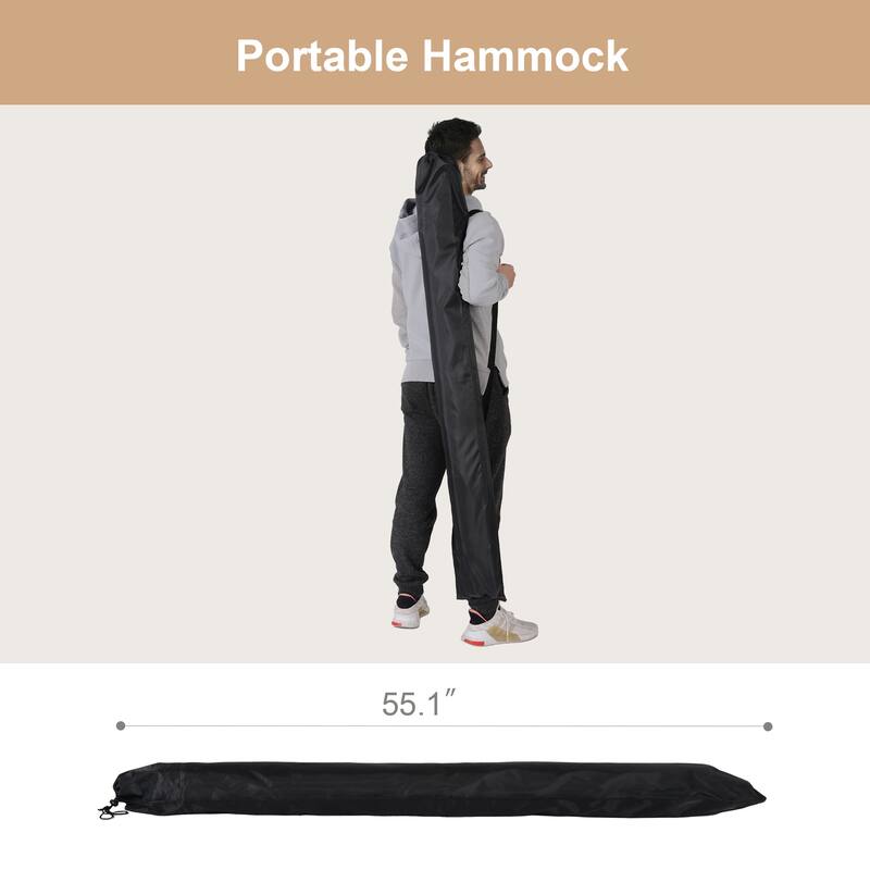 2 Person Spreader Bar Hammock,rope hammock with bag, 78.7*55.1