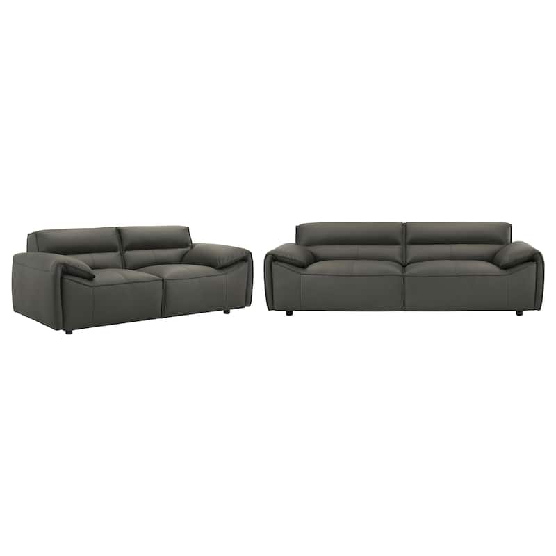 Buxton 2-piece Leather Upholstered Sofa Set - Graphite