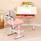 preview thumbnail 2 of 8, Gymax Kid's Study Desk & Chair Set Height Adjustable with Tilt Desktop