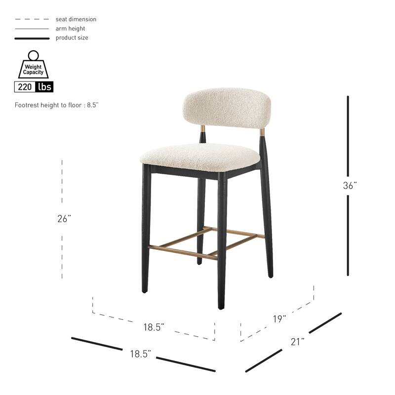 NPD Furniture Verna Boucle Counter Stool