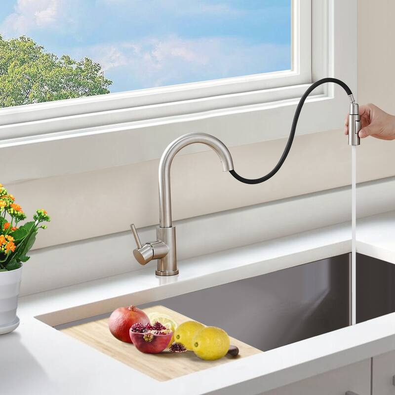 Topcraft Single Handle Stainless Steel Bar Faucet with Sprayer