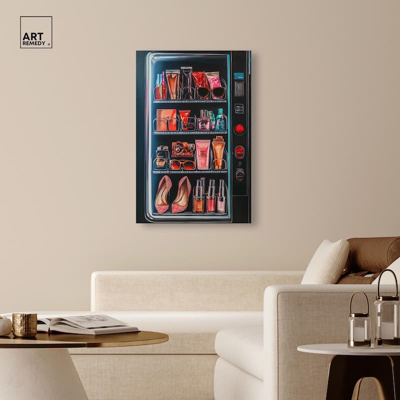 Fashion Vending Machine Canvas by Art Remedy, Gallery Wrapped