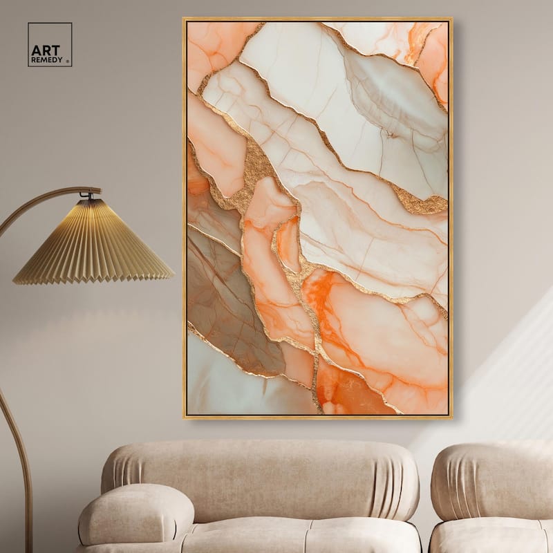 Peach Agate Flow Canvas by Art Remedy