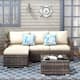 3-piece Patio Furniture Sets Resin Wicker Outdoor Sectional Sofa Chat Set