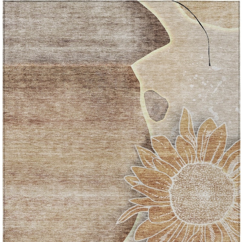 HomeRoots Floral Transitional Rectangle Outdoor Rug