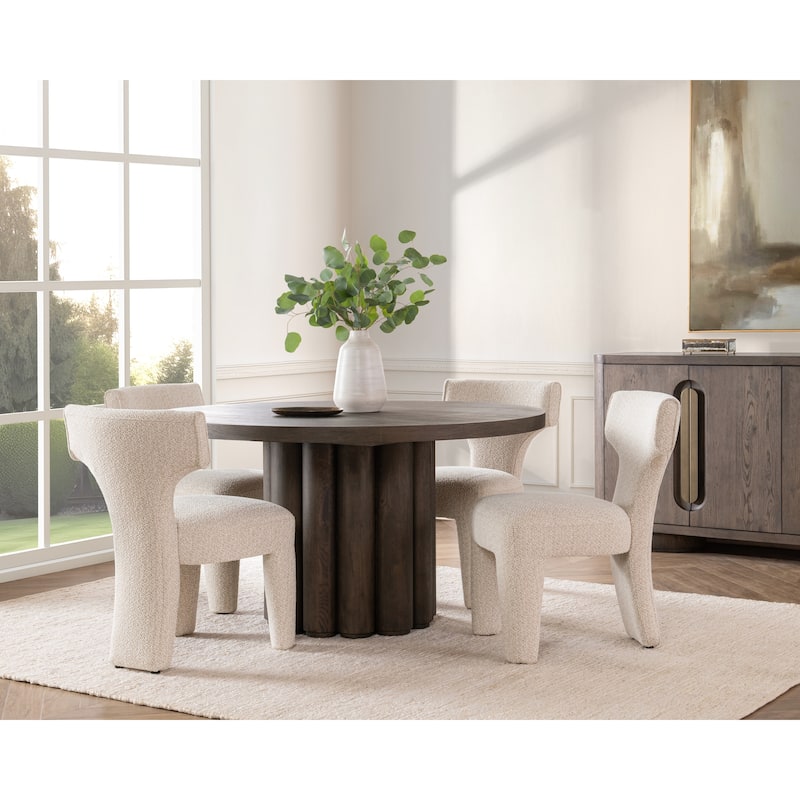 Classic Home Tiber Wood Round Dining Table - 55" - Toasted Brown