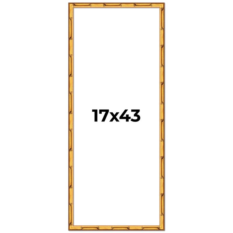 17x43 Frame Gold Bamboo Picture Frame Modern Photo Frame Includes UV Acrylic Shatter Guard Front Acid Free Foam Backing Board