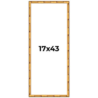 17x43 Frame Gold Bamboo Picture Frame Modern Photo Frame Includes UV Acrylic Shatter Guard Front Acid Free Foam Backing Board