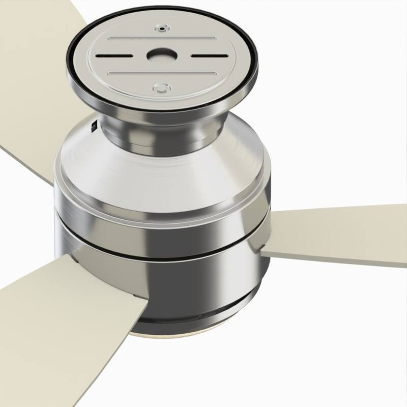 Fanimation Studio Collection Level 44 inch Brushed Nickel Ceiling Fan with LED Light and Wall Control
