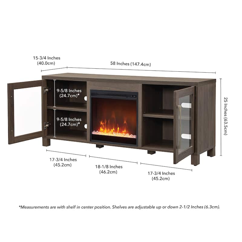 Quincy TV Stand with Fireplace Insert