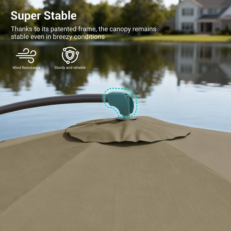 Sonkuki Outdoor 10FT Patio Offset umbrella for Garden