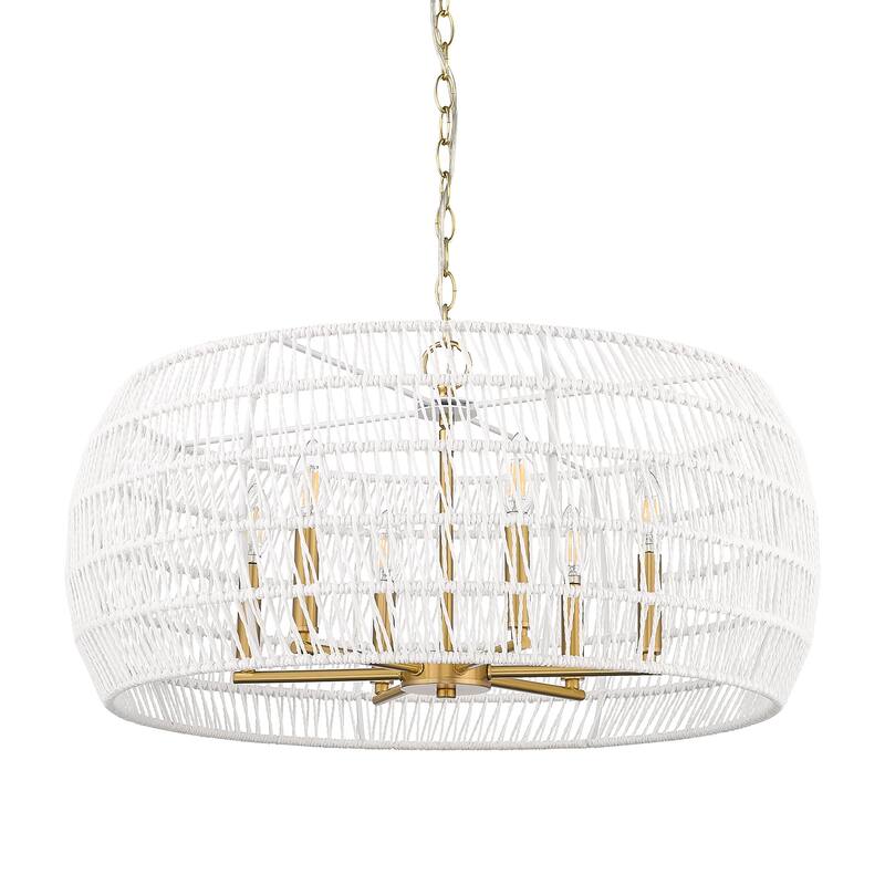 Golden Lighting 6808-6 Ellie 6 Light 28" Wide Drum Chandelier