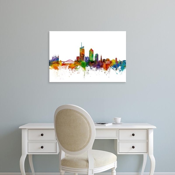 Easy Art Prints Michael Tompsett's 'Lyon France Skyline' Premium Canvas Art