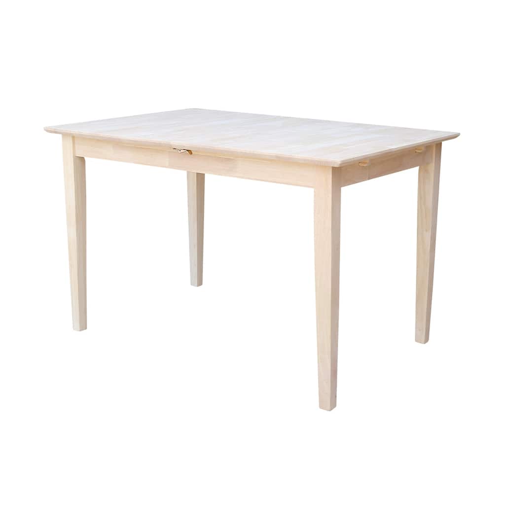 International Concepts 32-inch Wide Unfinished Shaker Style Parawood Dining Table with Butterfly Extension