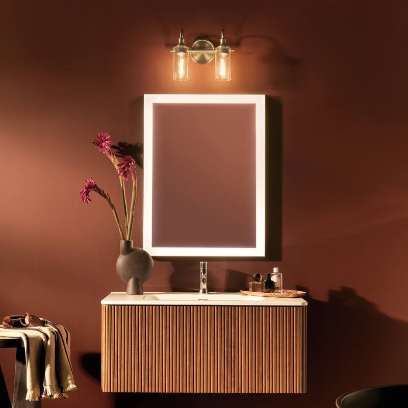 Kichler Lighting Kavi 12.5" 2-Light Vanity Light with Clear Glass in Champagne Bronze