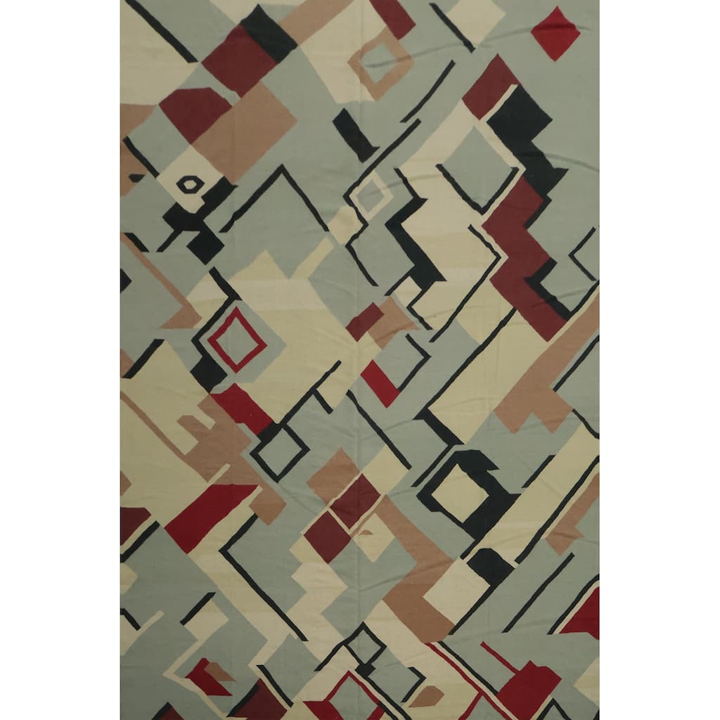 Hand Woven Oriental 100% Wool Carpet Southwestern Modern Multi-Colored Kilim Area Rug - 16' 2'' X 12' 5''