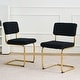 preview thumbnail 1 of 28, Teddy Dining Chair Set of 2 with Upholstered Back Accent Chair and C-Shaped Metal Legs Vanity Chair, Student Desk Chair Black