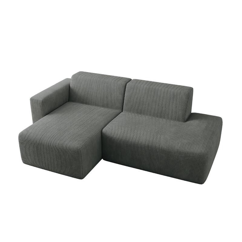 No Assembly Modular Corduroy Sectional Sofa Couch