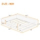 preview thumbnail 12 of 11, Queen Size Bed Floor Bed with Safety Guardrails and Door for Kids - Pine Wood Frame, Low-Profile Design, and Slat Support