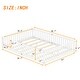preview thumbnail 26 of 26, Queen Size Pine Wood Floor Bed with Safety Guardrails and Door for Kids