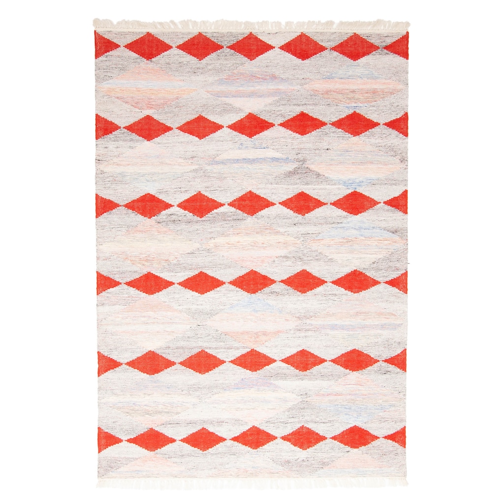 ECARPETGALLERY Flat-Weave Ankara FW Grey Wool Kilim - 5'4 x 7'9