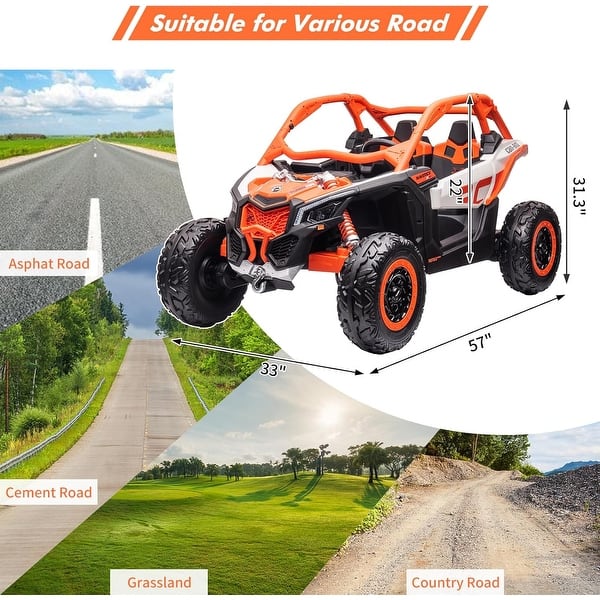 dimension image slide 0 of 4, 24V Batteries 2 Seats Ride on UTV with Remote Control for Kids