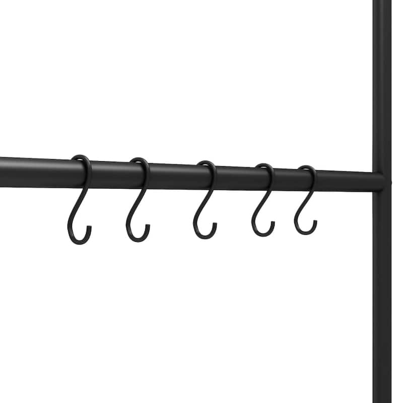 vidaXL Towel Rack Black Iron Hooks Towel Rack Rectangular Modern - 22.8 x 68.9