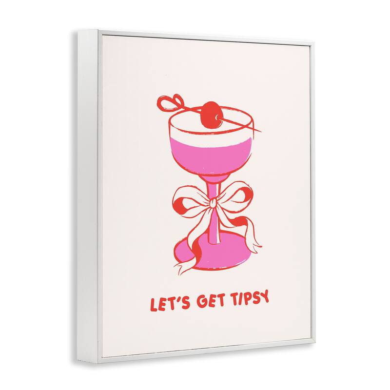 Stupell Let's Get Tipsy with Glass Framed Giclee Art Design By House of Lulu