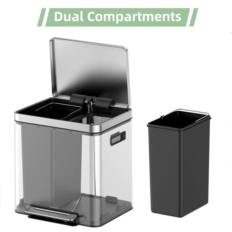 Double Compartment Classified Garbage Can