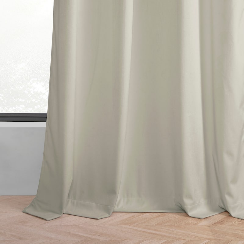 Exclusive Fabrics Basic Deluxe Velvet Curtains Pair - 2 Panels - Grommet Room Darkening Curtains