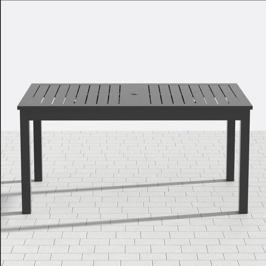 63"-92" Extendable Aluminum Dining Table, Gray