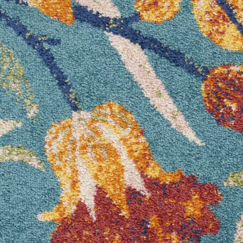 Hoha Power Loomed Floral Traditional Low Pile Area Rug By HomeRoots - 144' X '108' X '0.25
