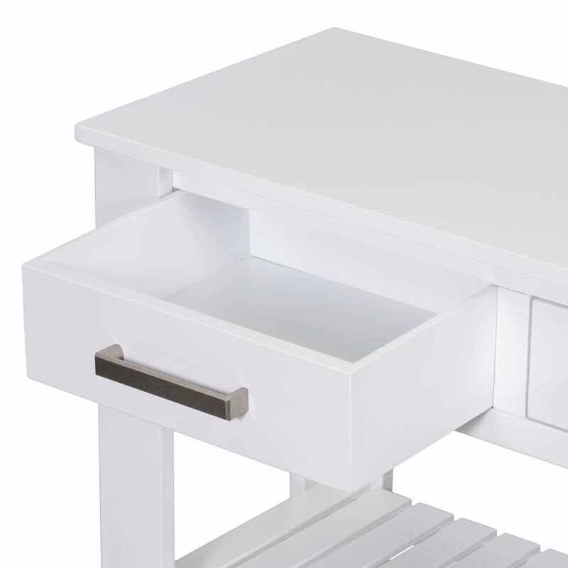 Stylish Entryway Console Table with 4 Drawers and 2 Shelves