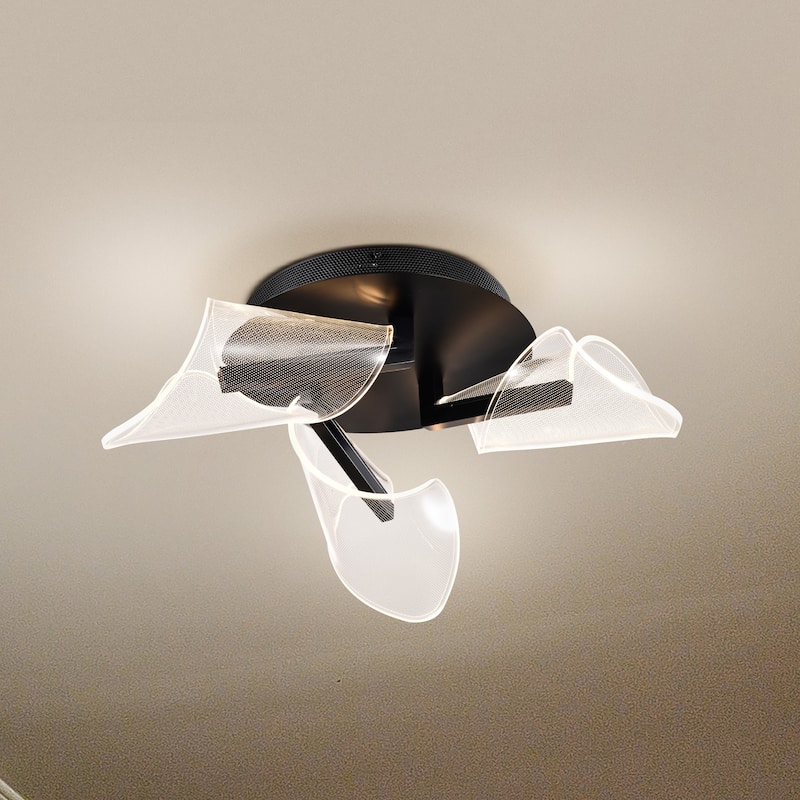 Sedona - 22 Inch LED Flush Mount - Matte Black - Silk Screened Acrylic Lens