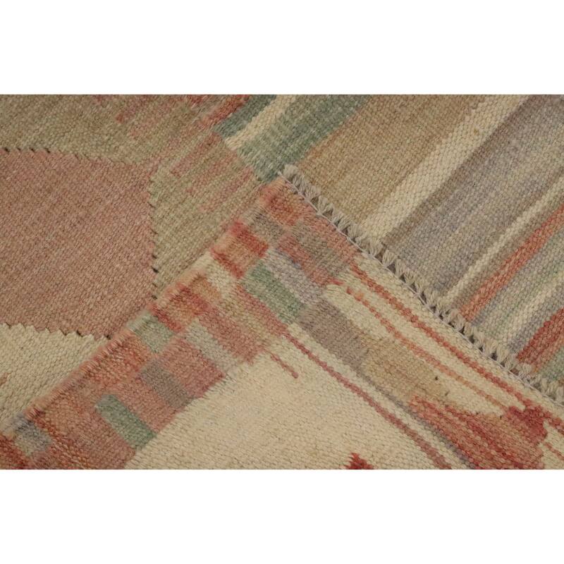 Hand Woven Oriental 100% Wool Carpet Southwestern Tribal Oranges & Rust Kilim Area Rug - 5' 11'' X 3' 11''