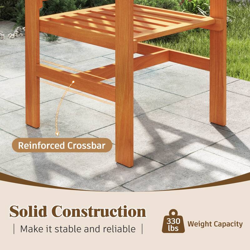 Costway 7 PCS Patio Wood Dining Table Set with 2” Umbrella Hole - See Details