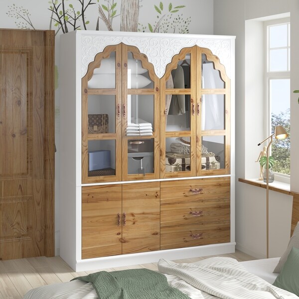Vintage-Inspired Grand Closet Dual Wardrobe Set with Metal Accents - On  Sale - Bed Bath & Beyond - 40341395