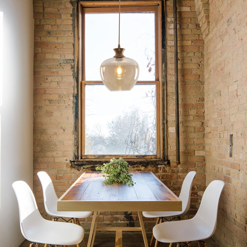 1-Light Pendant Light with Glass Shade for Kitchen Island
