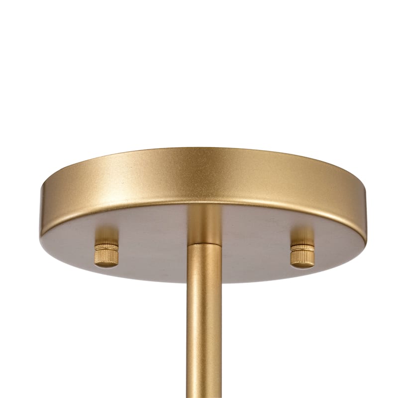 Casandra Glossy Brass 5-Light Drum Crystal Glass Flush Mount