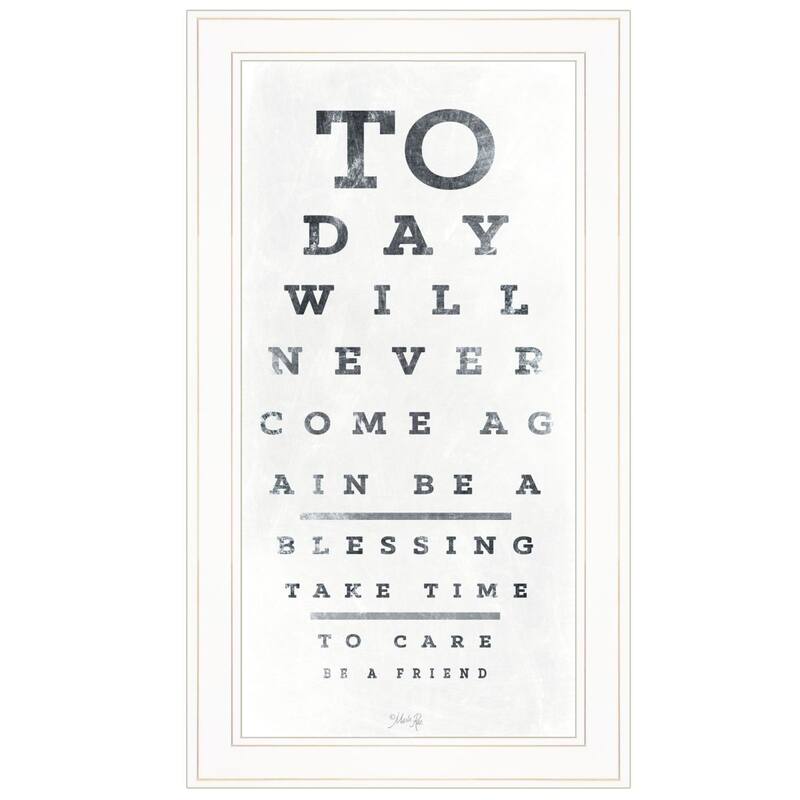 TrendyDecor4U Mid-Century Modern "Eye Chart I" Framed Print Wall Art by Marla Rae - Black & White