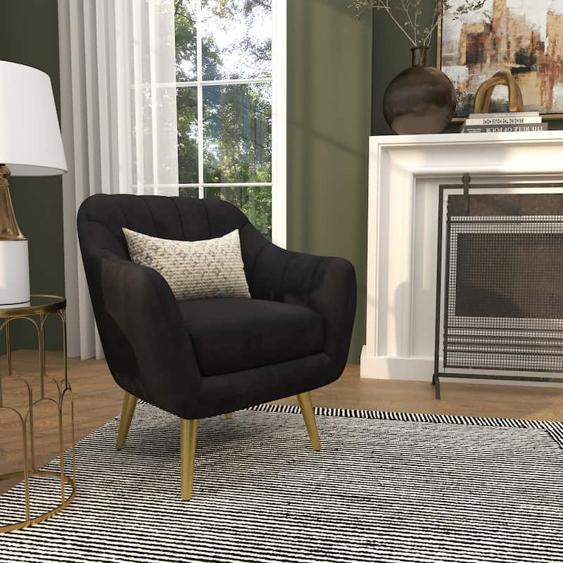 Black or Pink Polyester Living Room Accent Chair