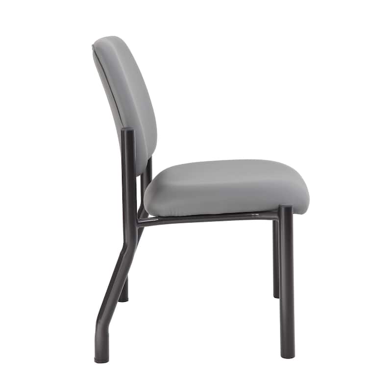 Lea Big and Tall XL Reception Chair, Gray Antimicrobial Vinyl, 400 lbs