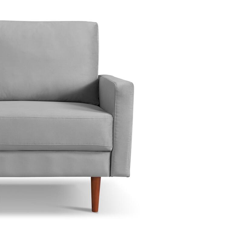 57 Inch Wide Upholstered Loveseat with Square Arms - N/A