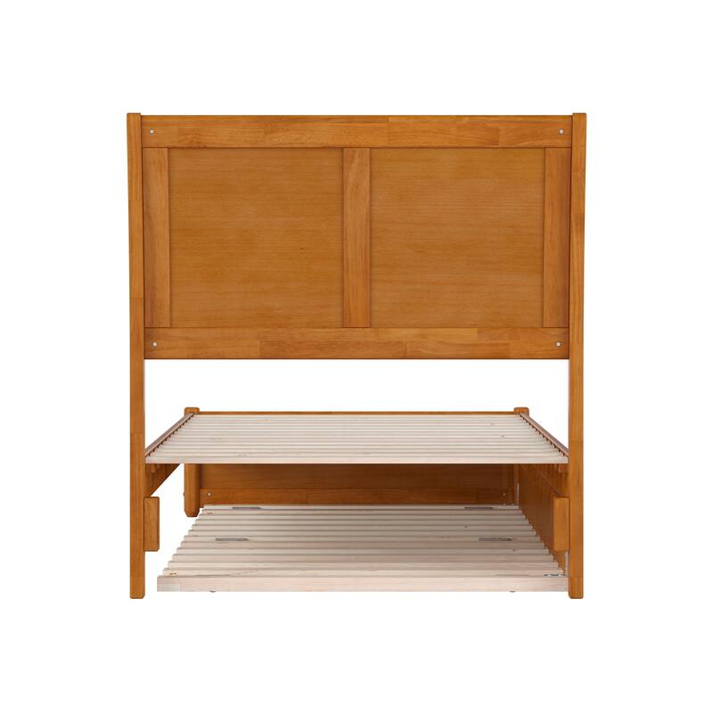Andorra Platform Bed with Panel Footboard and Twin Trundle