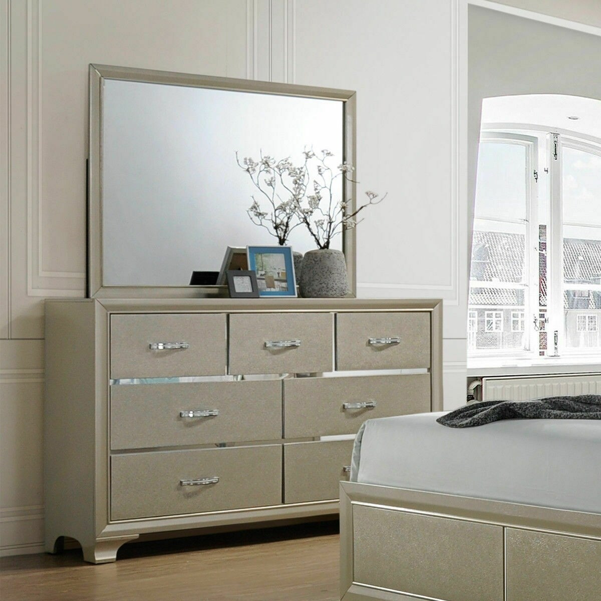 Gymax Modern Bedroom Furniture Dresser 7 Drawers Dresser Chest With Mirror Overstock 28257183